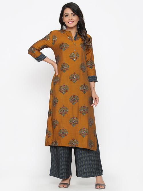 printed kurta palazzo set - 17412720 - Very Small Image - 1