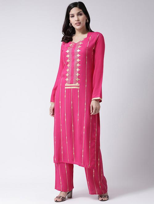 foil print kurta palazzo set - 17413516 - Very Small Image - 1