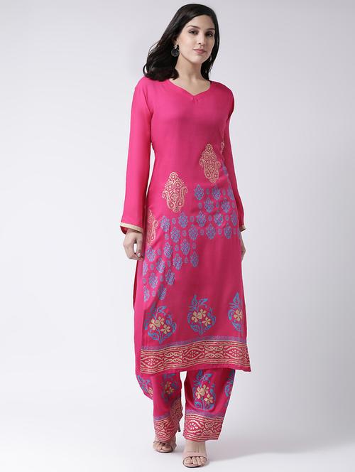 foil print kurta palazzo set - 17413529 - Very Small Image - 1