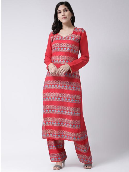 foil print kurta palazzo set - 17413532 - Very Small Image - 1