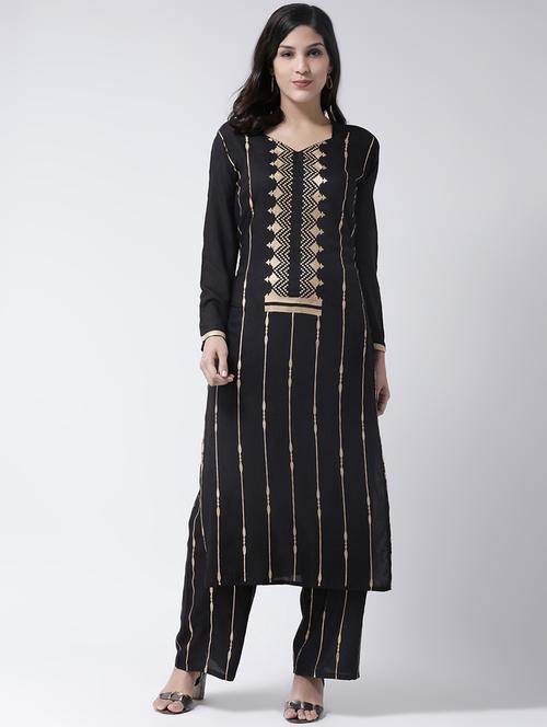 foil print kurta palazzo set - 17413537 - Very Small Image - 1
