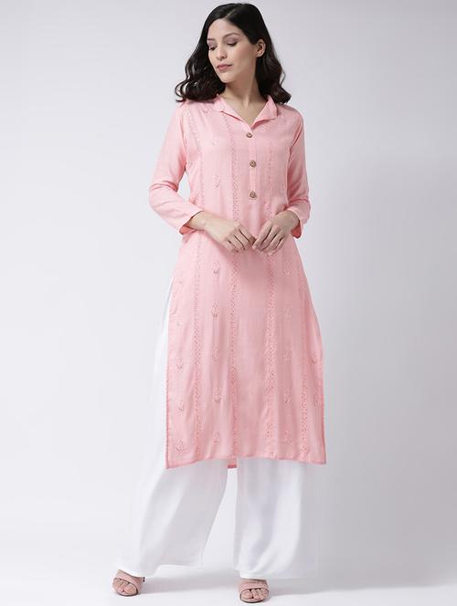 tonal embroidered kurta palazzo set - 17413556 - Very Small Image - 1