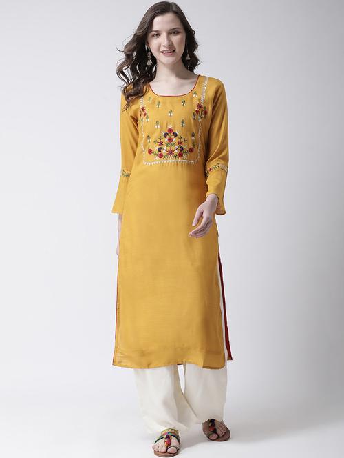 embroidered kurta palazzo set - 17413611 - Very Small Image - 1