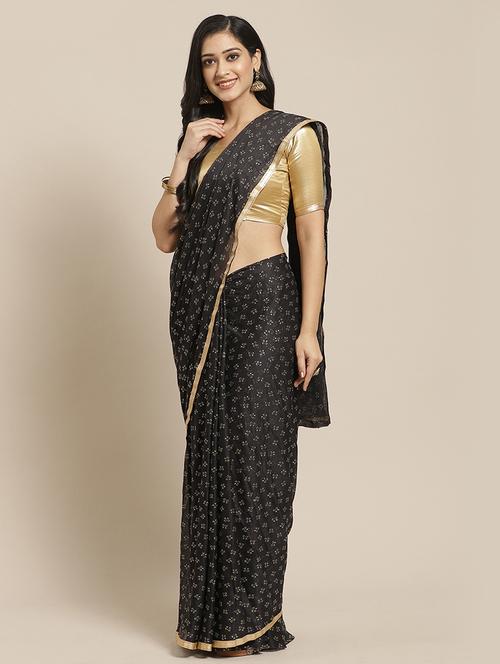 floral printed saree with blouse - 17413913 - Very Small Image - 1