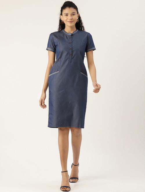 pocket detail denim dress - 17413917 - Very Small Image - 1