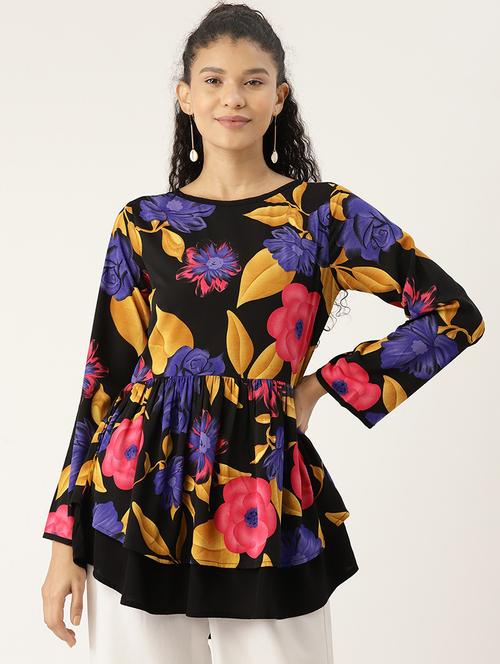 floral a-line top - 17413921 - Very Small Image - 1
