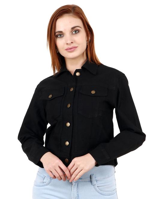 denim cropped jacket - 17414470 - Very Small Image - 1