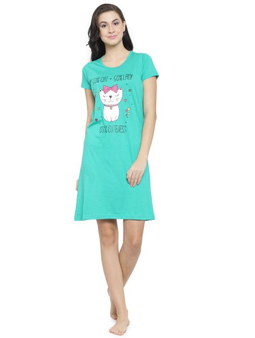 round neck printed sleepshirt - 17414823 - Very Small Image - 1
