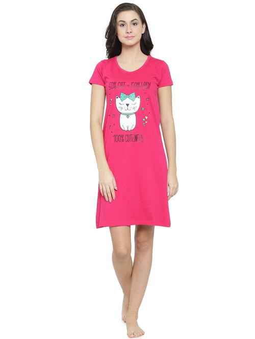round neck printed sleepshirt - 17414824 - Very Small Image - 1