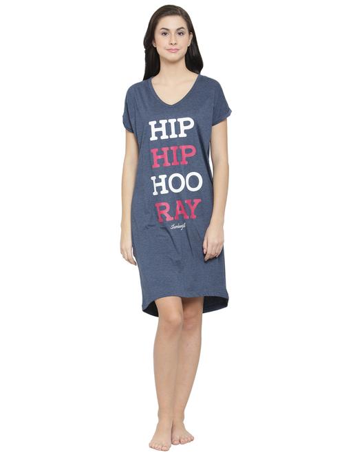 v-neck printed sleepshirt - 17414826 - Very Small Image - 1