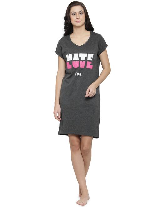 v-neck printed sleepshirt - 17414829 - Very Small Image - 1