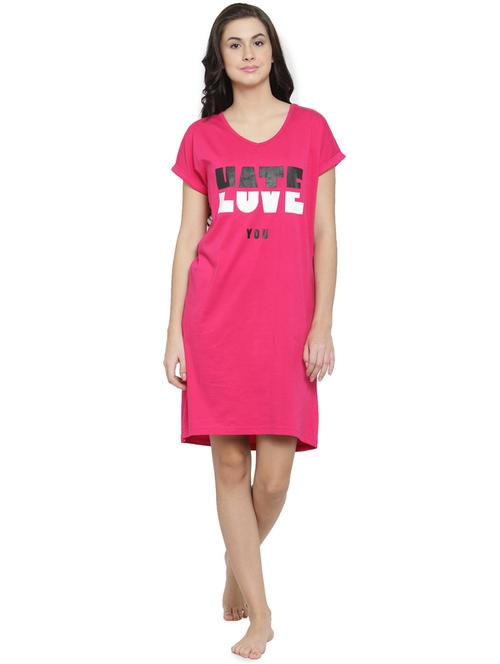 v-neck printed sleepshirt - 17414830 - Very Small Image - 1