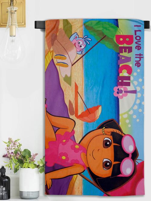 dora beach microfiber printed bath towel for kids - 17415070 - Very Small Image - 1