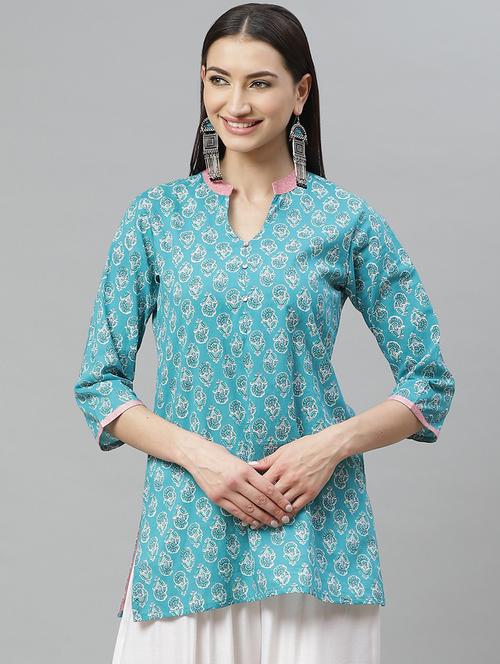 floral straight kurti - 17415333 - Very Small Image - 1
