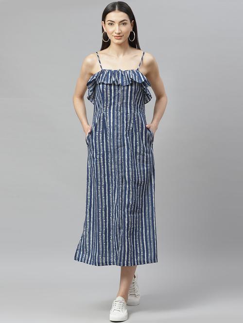 cam neck printed a-line dress - 17415439 - Very Small Image - 1
