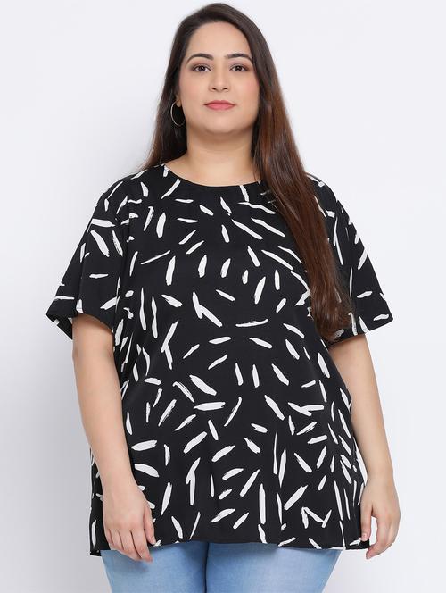 round neck printed top - 17415515 - Very Small Image - 1
