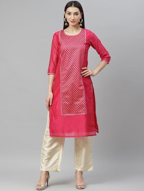 printed kurta palazzo set - 17415581 - Very Small Image - 1