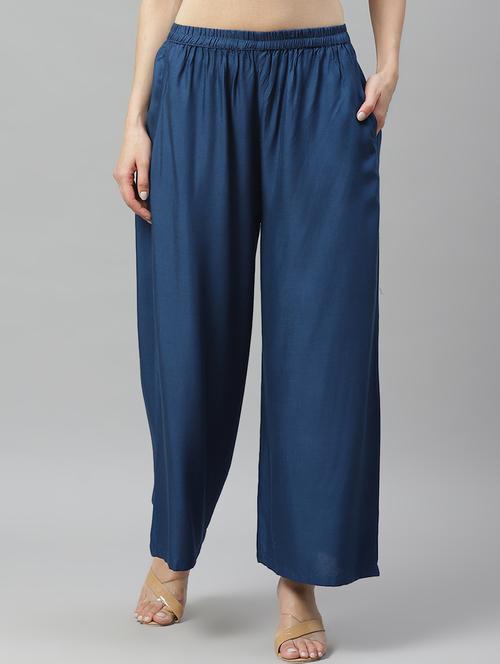 high rise relaxed fit palazzo - 17415686 - Very Small Image - 1