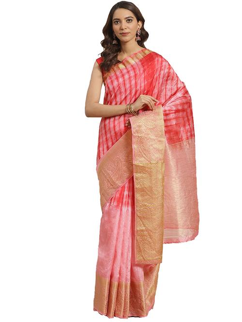 tie & dye woven saree - 17415915 - Very Small Image - 1