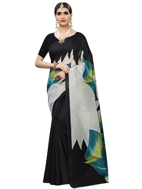 floral printed saree with blouse - 17416432 - Very Small Image - 1