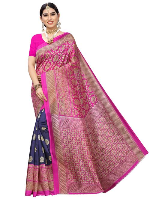 half & half printed saree - 17416446 - Very Small Image - 1