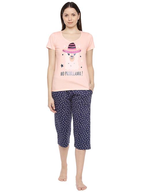 printed capri nightwear set - 17416726 - Very Small Image - 1
