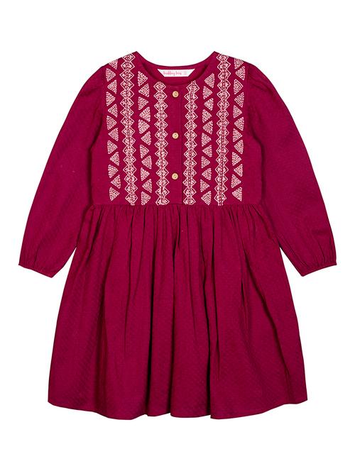 red cotton frock - 17416910 - Very Small Image - 1