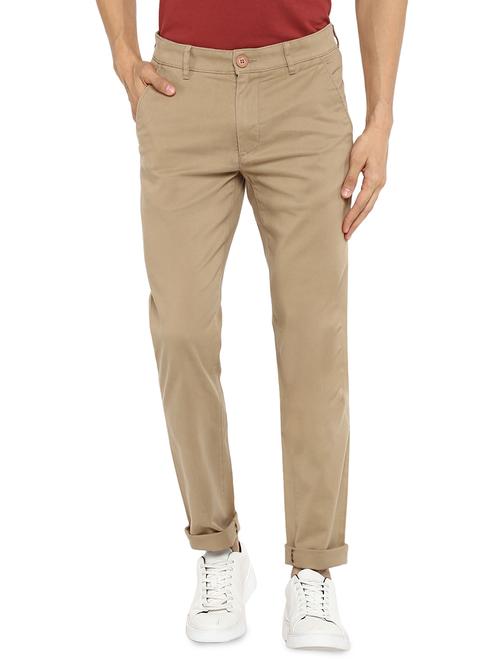 khaki solid chinos - 17417460 - Very Small Image - 1