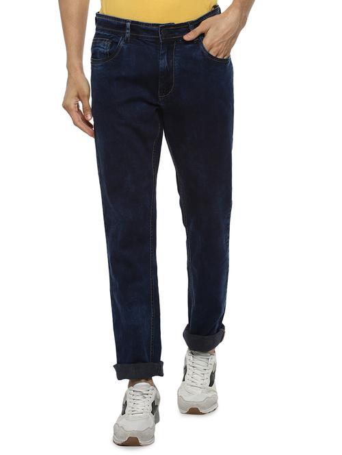navy blue light washed denim jeans - 17417468 - Very Small Image - 1