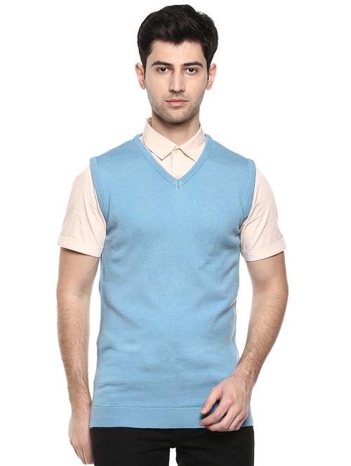 light blue solid pullover - 17417503 - Very Small Image - 1
