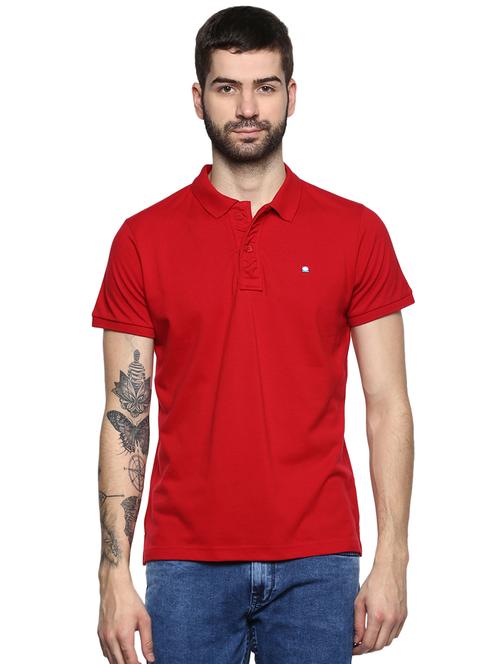 red solid polo t-shirt - 17417510 - Very Small Image - 1