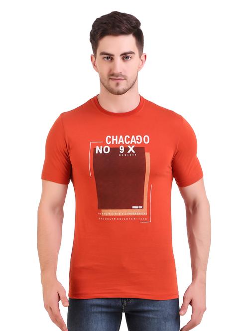 rust chest print t-shirt - 17417699 - Very Small Image - 1
