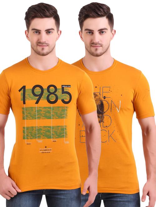 orange printed t-shirts combo - 17417940 - Very Small Image - 1