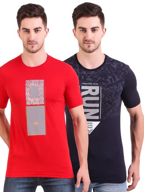 multi colored printed t-shirts combo - 17417948 - Very Small Image - 1