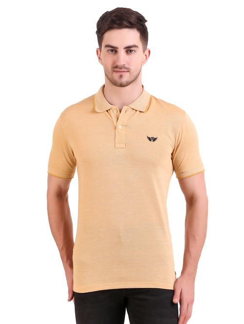 yellow melange polo t-shirt - 17417984 - Very Small Image - 1