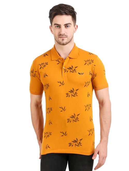 orange printed polo t-shirt - 17417999 - Very Small Image - 1