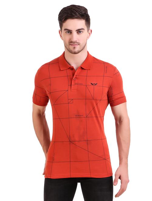 red printed polo t-shirt - 17418005 - Very Small Image - 1