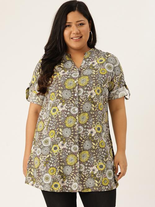 printed plus shirt - 17418054 - Very Small Image - 1