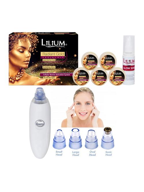 lilium radiant gold facial kit 350gm with blackheads remover tool - 17418255 - Very Small Image - 1