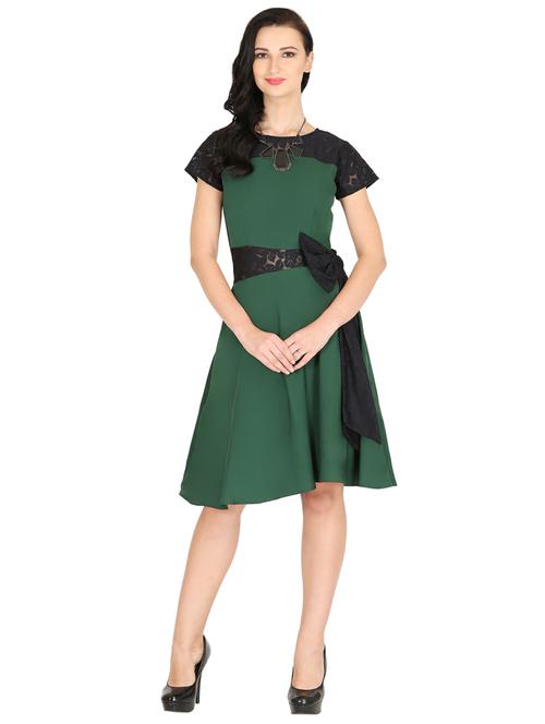 contrast panel fit & flare dress - 17418422 - Very Small Image - 1
