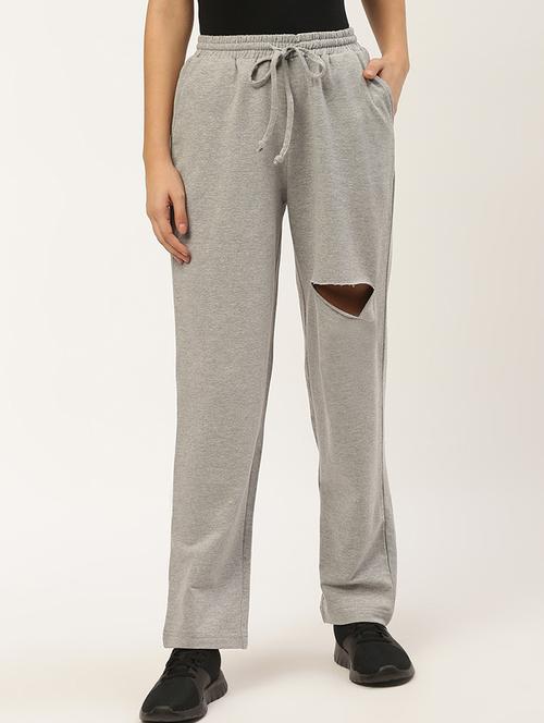drawstring waist ripped track pant - 17418685 - Very Small Image - 1