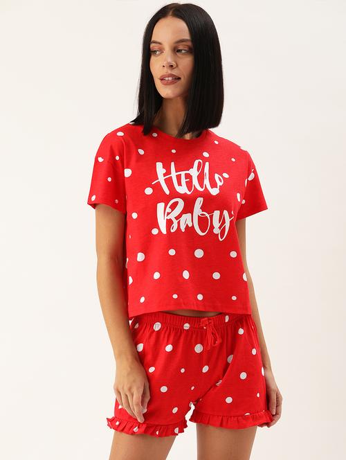 printed shorts nightwear set - 17418720 - Very Small Image - 1