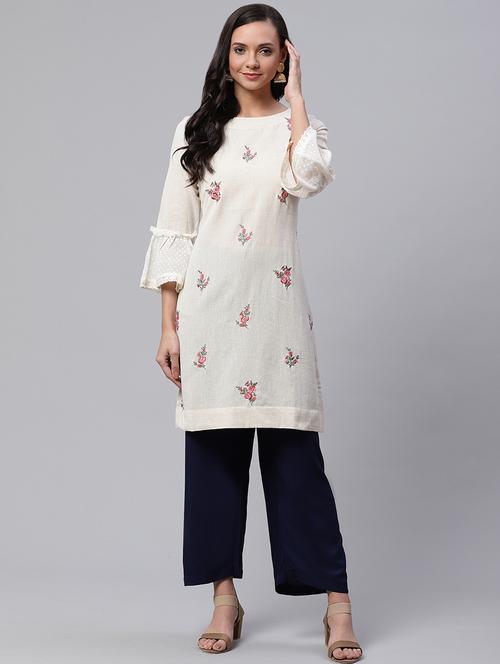 embroidered straight kurta - 17418888 - Very Small Image - 1