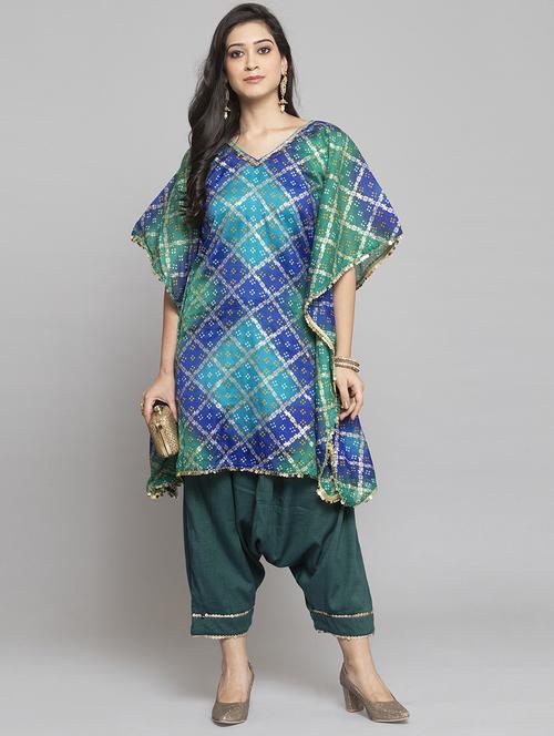bandhani kurta salwar set - 17419383 - Very Small Image - 1