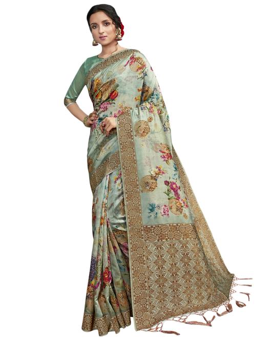 floral printed saree - 17419772 - Very Small Image - 1