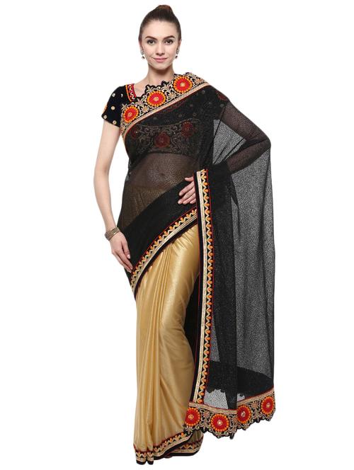half & half embroidered saree - 17419927 - Very Small Image - 1