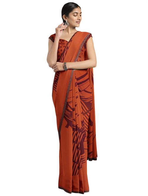 abstract printed saree - 17419970 - Very Small Image - 1