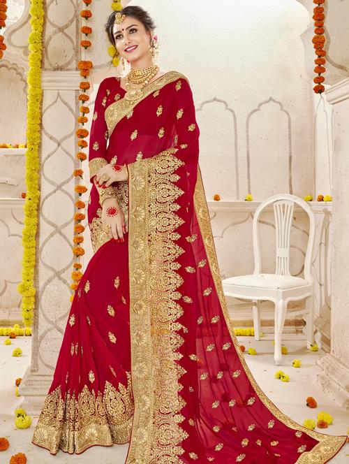 zari embroidered saree - 17420024 - Very Small Image - 1