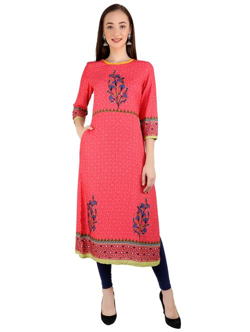 women's straight kurta - 17420032 - Very Small Image - 1