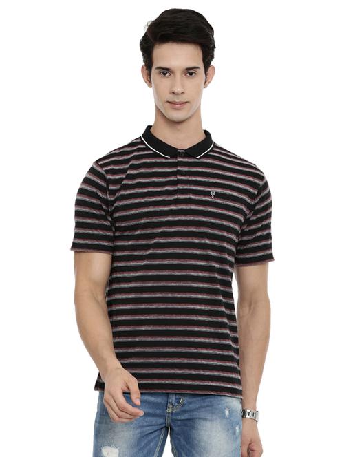 black striped collared t-shirt - 17420199 - Very Small Image - 1